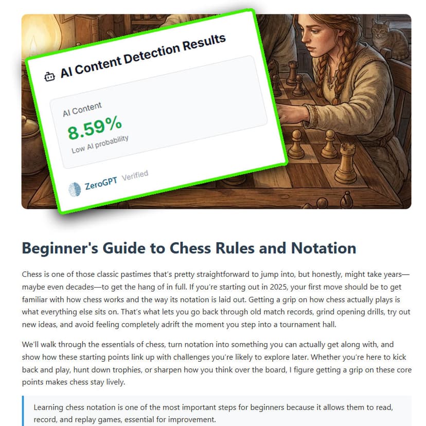 ZeroGPT result showing 5-10% AI